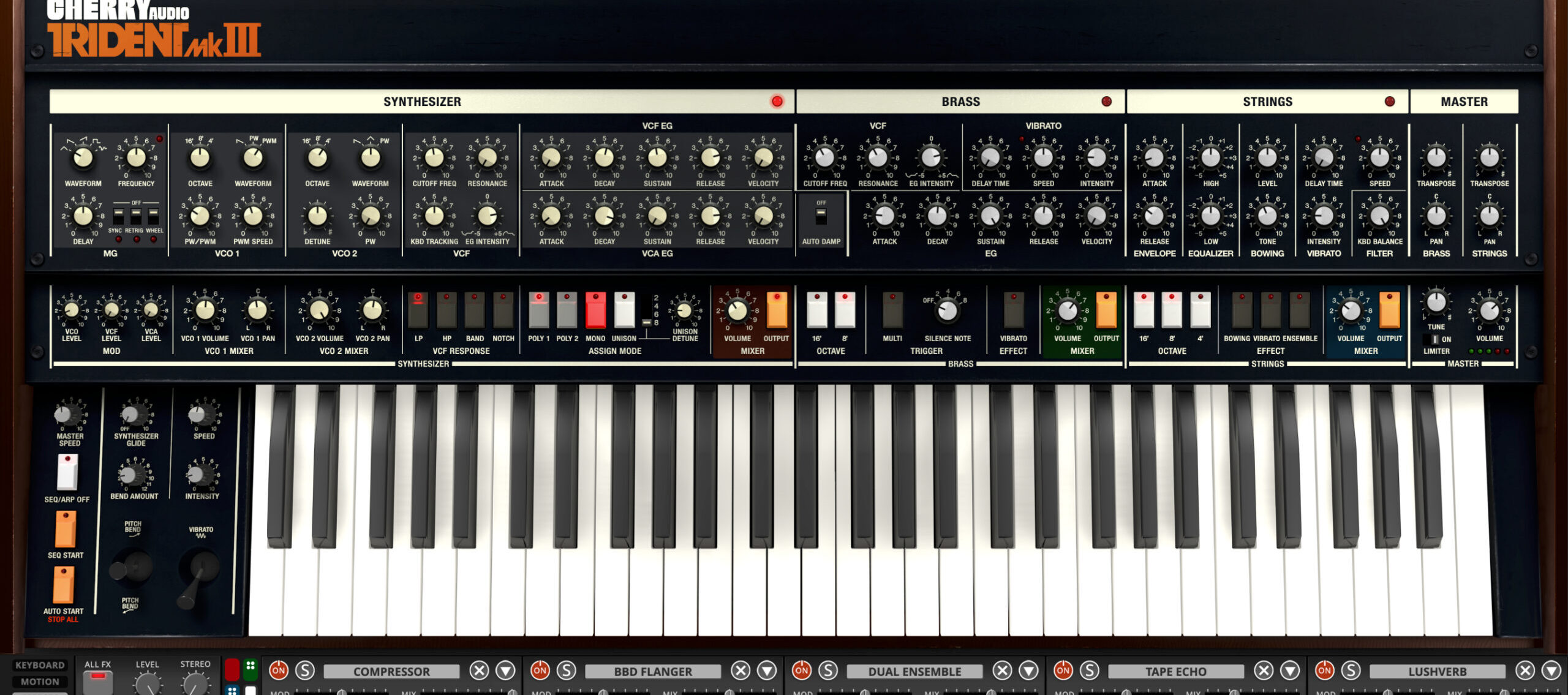 Cherry Audio - Trident MKIII - Keyboard Panel