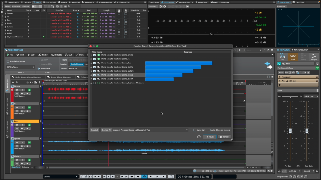 WaveLab Pro 13 - Multicore Rendering