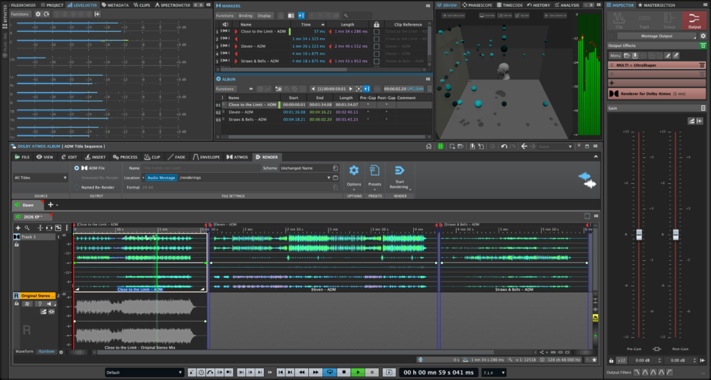 WaveLab Pro 13 - ATMOS Album Maontage