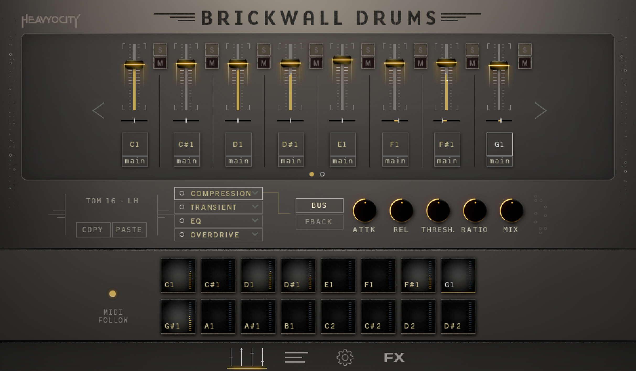 Heavyocity - Brickwall Drums - GUI Kit Page