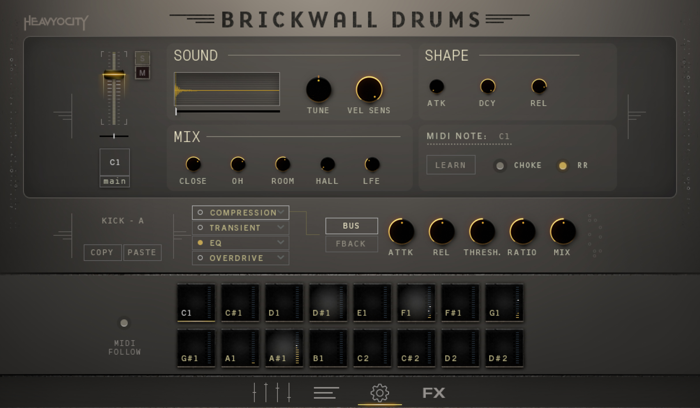 Heavyocity - Brickwall Drums - GUI Settings
